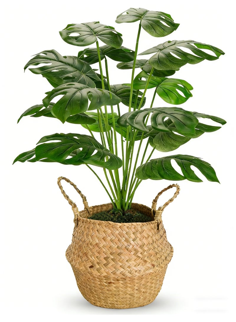 NNEWVANTE Fake Plants Large Artificial Monstera Faux Potted Plants Indoor Tall for Outdoor Living Room House Floor Front Porch Tree Decor - Image 1